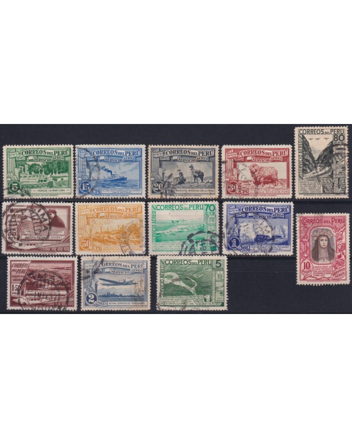 F-EX37474 PERU 1936-37 USED SET SANTA ROSA DE LIMA.
