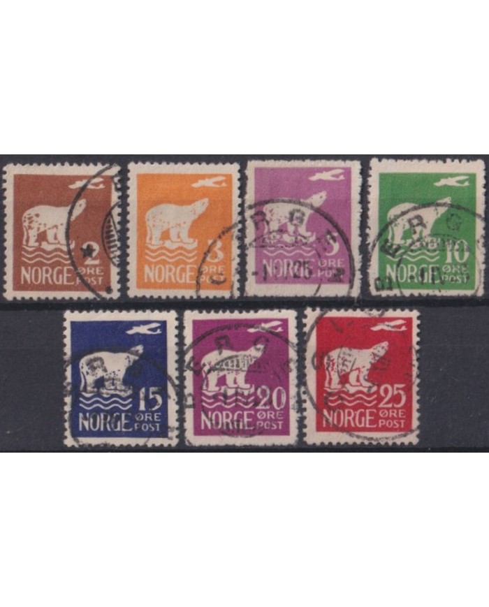 F-EX37488 NORGE NORWAY NOREG 1929 AIR MAIL POLAR BEAR & AIRPLANE.