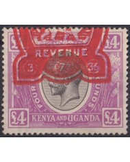 F-EX37491 KENYA UGANDA 1922-27 GEORGE V. 4 POUND USED Yvert.21. + 2100€.