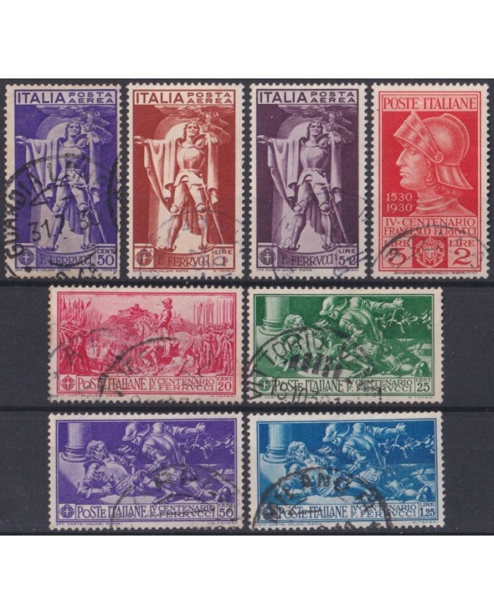 F-EX37500 ITALY 1930 USED V CENTENARY F. FERRUCCI COMPLETE SET.