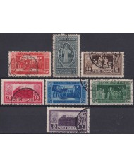 F-EX37501 ITALY 1929 USED MONTECASSINO MONASTERY CHURCH COMPLETE SET.