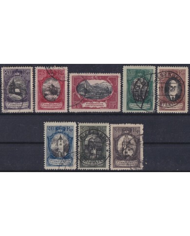 F-EX37521 LIECHTENSTEIN 1921 PRINCE JOHAN & ARCHITECTURE USED COMPLETE SET.