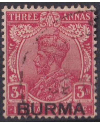 F-EX37610 BURMA 1937 As DISPLACED SURCHARGE USED.