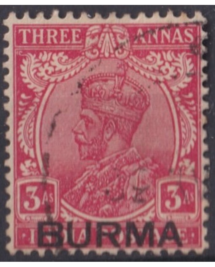 F-EX37610 BURMA 1937 As DISPLACED SURCHARGE USED.