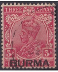 F-EX37610 BURMA 1937 As DISPLACED SURCHARGE USED.