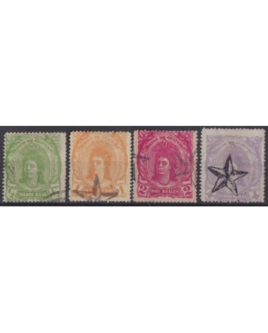 F-EX37624 GUATEMALA 1878 INDIAN WOMAN CANCELLED STAMP