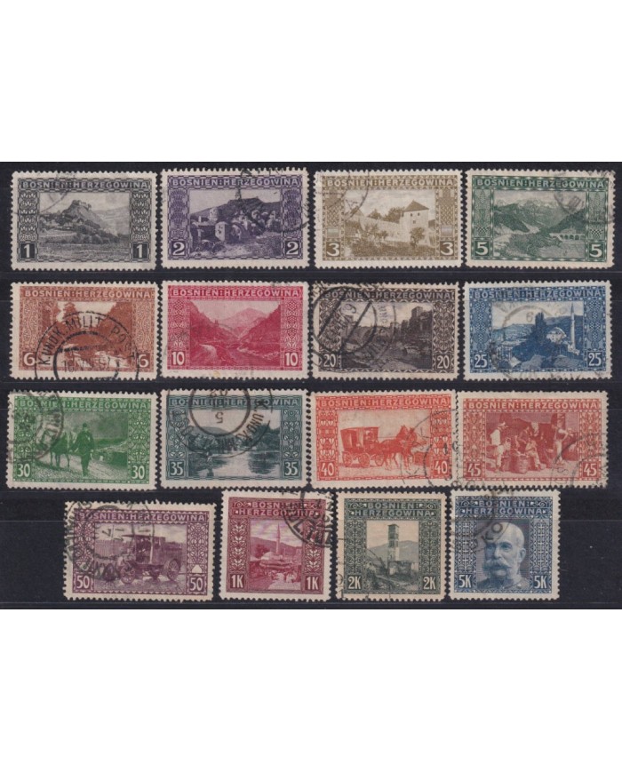 F-EX37696 BOSNIA HERZEGOVINA 1906 STAMPS KUK MILITAR POST CANCEL SET.