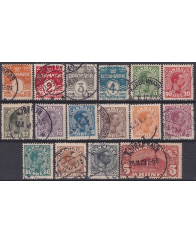 F-EX37594 DENMARK DANMARK DEFINITIVE SET COPENHAGEN POST OFFICE BUILDING.