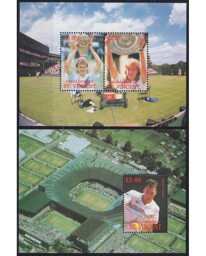 F-EX42650 BEQUIA GRENADINES ST VINCENT MNH 1988 TENNIS CHAMPIONSHIP CUP.