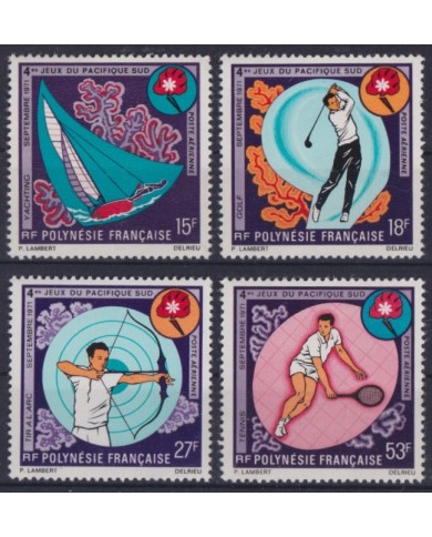 F-EX42119 POLYNESIE FRANCE MNH 1971 SOUTH PACIFIC GAMES GOLF ARCHERY YACHTING.