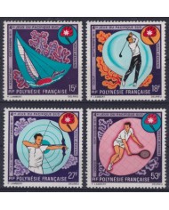 F-EX42119 POLYNESIE FRANCE MNH 1971 SOUTH PACIFIC GAMES GOLF ARCHERY YACHTING.