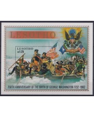 F-EX42696 LESOTHO MNH 1982 250th ANNIV OF REVOLUTION WASHINGTON POTOMAC RIVER SHIP.
