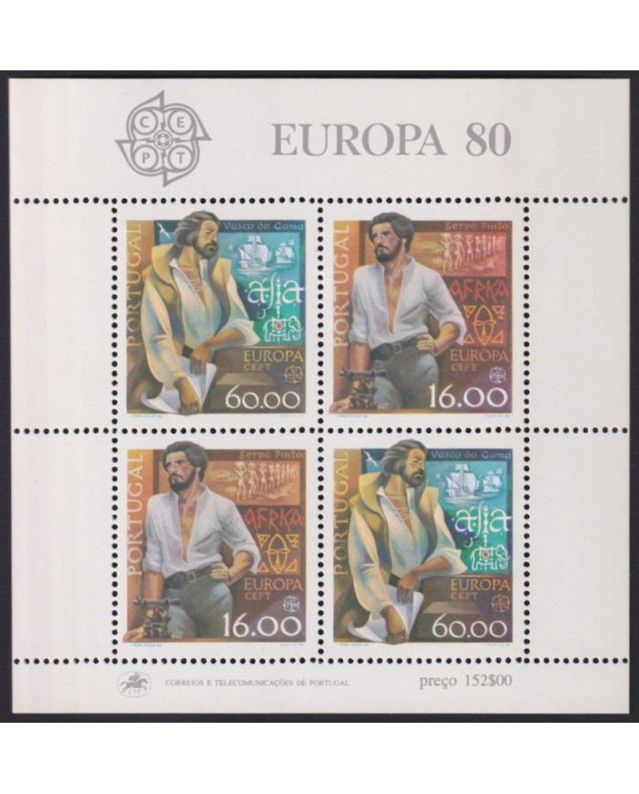 F-EX42265 PORTUGAL MNH 1980 EUROPA VASCO DA GAMA SERPA PINTO SHIP BARCOS.