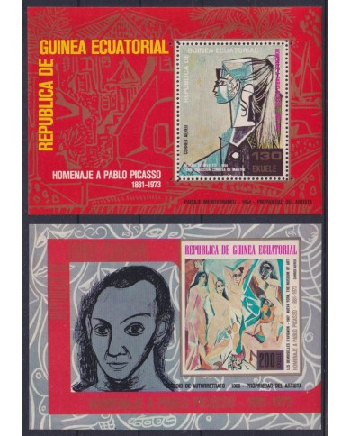 F-EX42149 GUINEA ECUATORIAL MNH 1973 ART PAINTING PABLO PICASSO PERF & IMPERF.