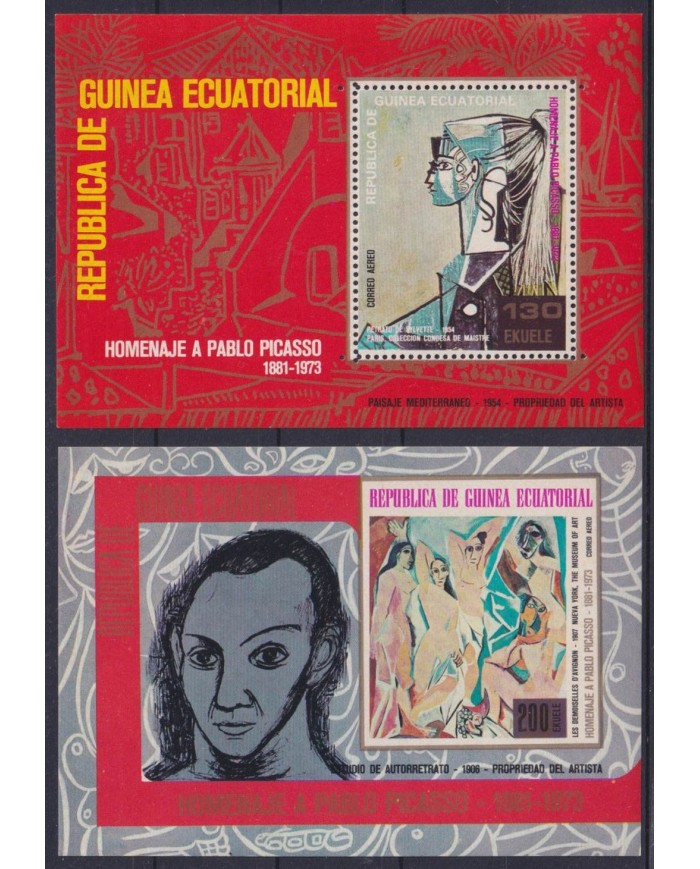 F-EX42149 GUINEA ECUATORIAL MNH 1973 ART PAINTING PABLO PICASSO PERF & IMPERF.