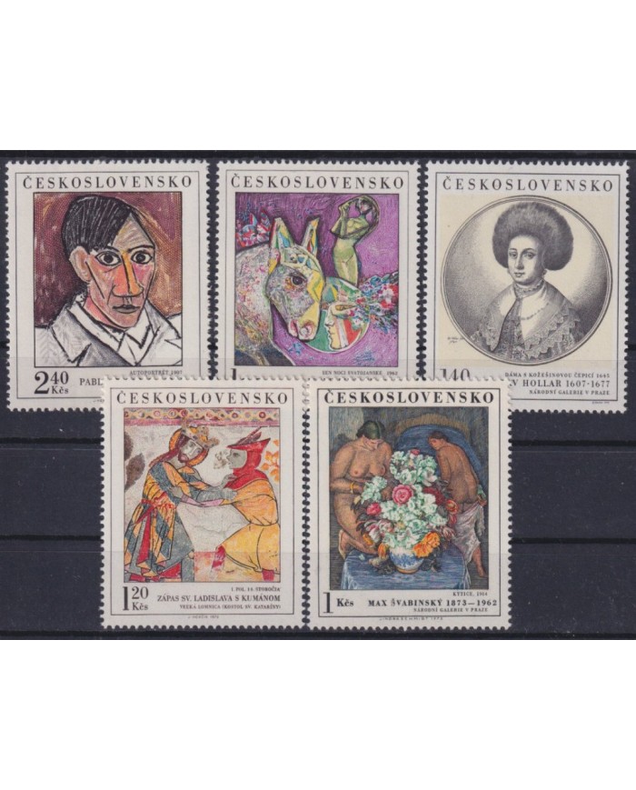 F-EX41968 CZECHOSLOVAKIA MNH 1972 ART PAINTING PICASSO SVABINSKY HOLLAR.