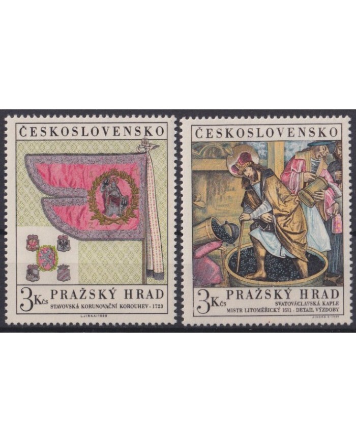 F-EX42246 CZECHOSLOVAKIA MNH 1969 ART PAINTING PRAZSKY HRAD.