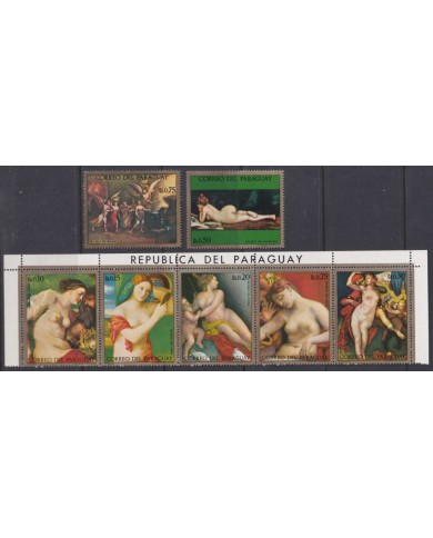 F-EX41844 PARAGUAY MNH ART PAINTING NUDE WOMAN MUSEO DE ASUNCION RUBENS CARRACI.