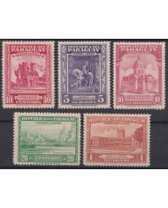 F-EX42202 PARAGUAY MH 1946 PRESIDENT SOLANO & COLONIAL ARCHITECTURE.