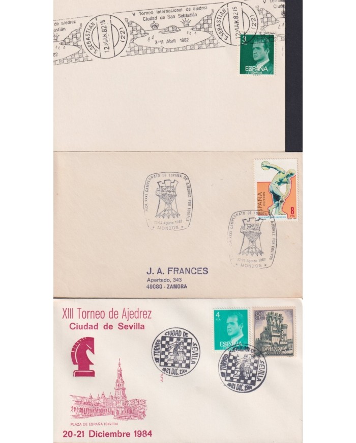 F-EX1935 ESPAÑA SPAIN. 11 SPECIAL CANCEL CHESS AJEDREZ.