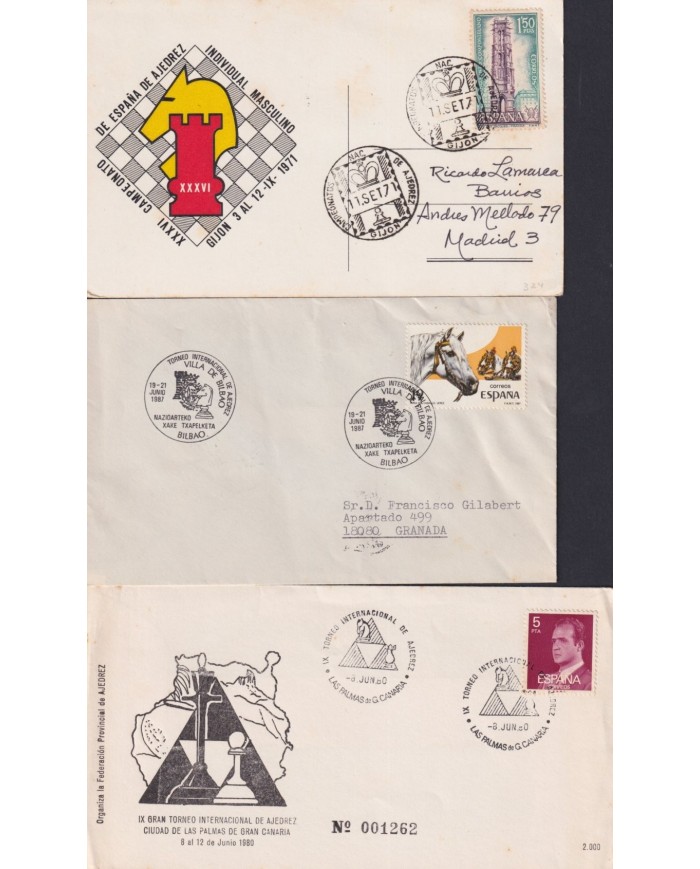 F-EX1936 ESPAÑA SPAIN. 11 SPECIAL CANCEL CHESS AJEDREZ.