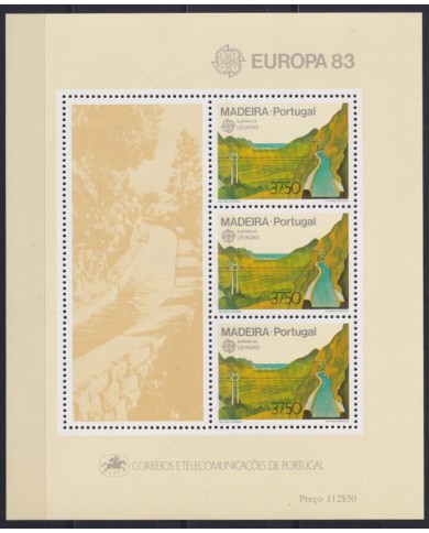 F-EX41869 PORTUGAL MADEIRA MNH 1983 EUROPA ART PAINTING LANDSCAPE SHEET.