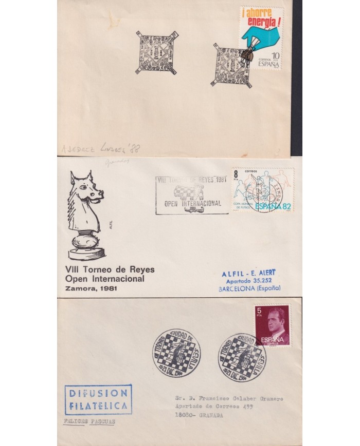 F-EX1936 ESPAÑA SPAIN. 11 SPECIAL CANCEL CHESS AJEDREZ.