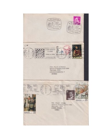 F-EX1937 ESPAÑA SPAIN. 11 SPECIAL CANCEL CHESS AJEDREZ.