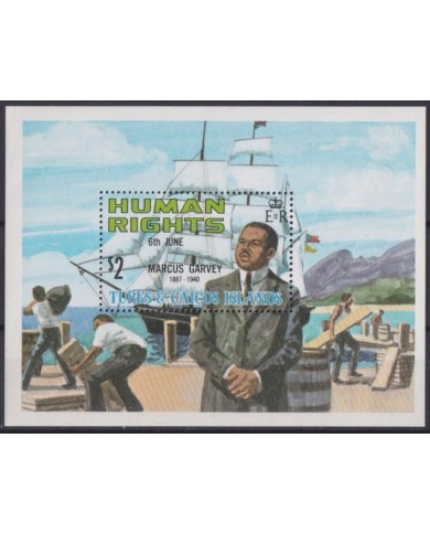 F-EX42159 TURKS & CAICOS MNH HUMAND RIGHT MARCUS GARVEY SHIP.
