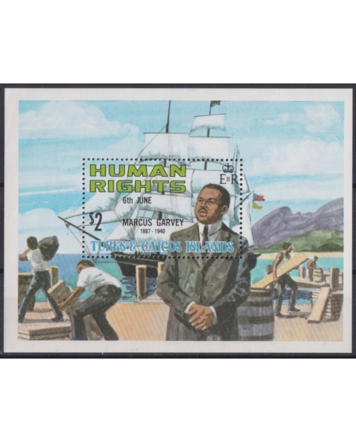 F-EX42159 TURKS & CAICOS MNH HUMAND RIGHT MARCUS GARVEY SHIP.
