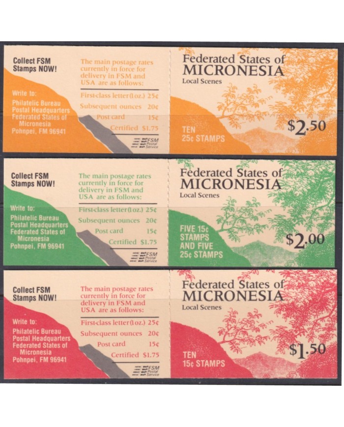 F-EX42723 MICRONESIA MNH 1988 LANDSCAPE WATERFALS BOOKLED.