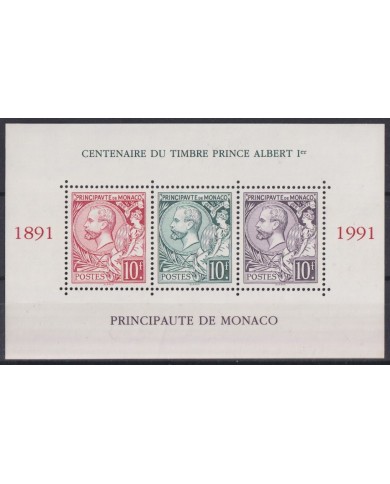 F-EX42724 MONACO MNH 1991 CENTENARY OF STAMPS.