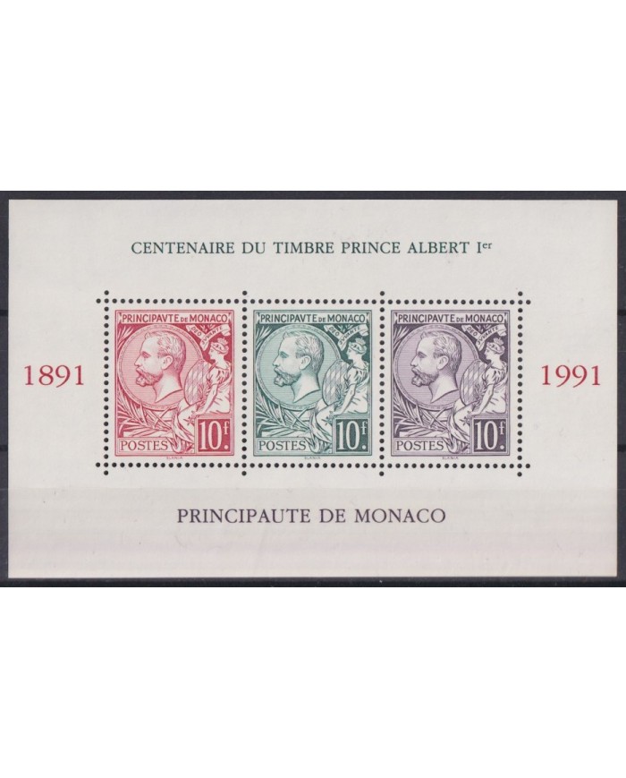 F-EX42724 MONACO MNH 1991 CENTENARY OF STAMPS.