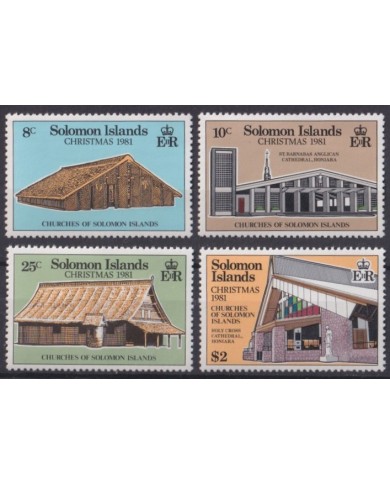 F-EX42100 SOLOMON IS MNH 1981 CHRISTMAS NAVIDAD OLD CHURCH ARCHITECTURE.