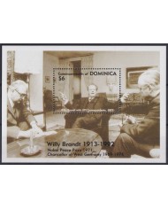 F-EX42605 DOMINICA MNH 1993 PEACE ALFRED NOBEL AWARD CHANCELLOR WILLY BRANDT.