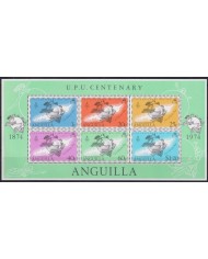 F-EX41904 ANGUILLA MNH 1974 UPU CENTENARY SHEET.