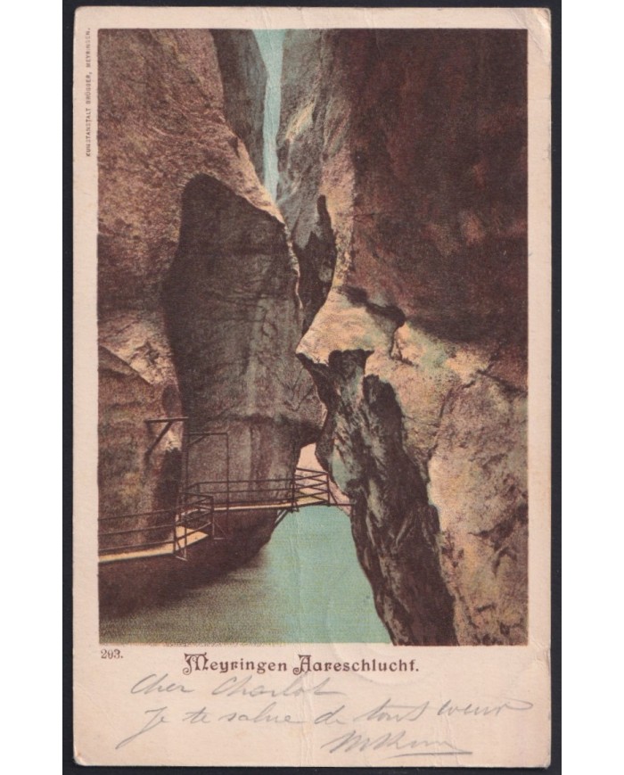 F-EX43128 SWITZERLAND 1900 POSTCARD BONIGEN – MEIRINSEN CAVE MEYRINSEN.