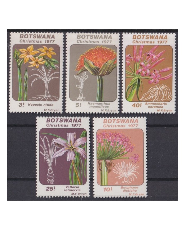 F-EX42820 BOTSWANA MNH 1977 CHRISTMAS NAVIDAD FLOWER FLORES.