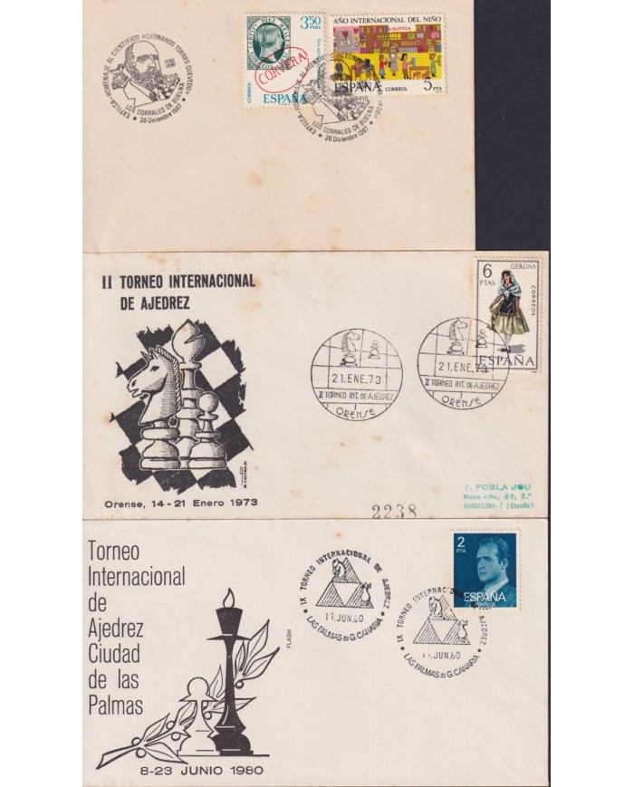 F-EX1939 ESPAÑA SPAIN. 11 SPECIAL CANCEL CHESS AJEDREZ.