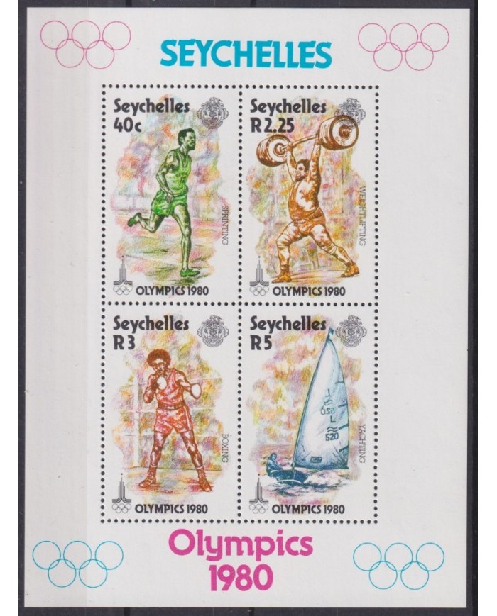 F-EX43025 SEYCHELLES MNH 1980 MOSCOW OLYMPIC GAMES ATHLETISM BOXING SAILING.