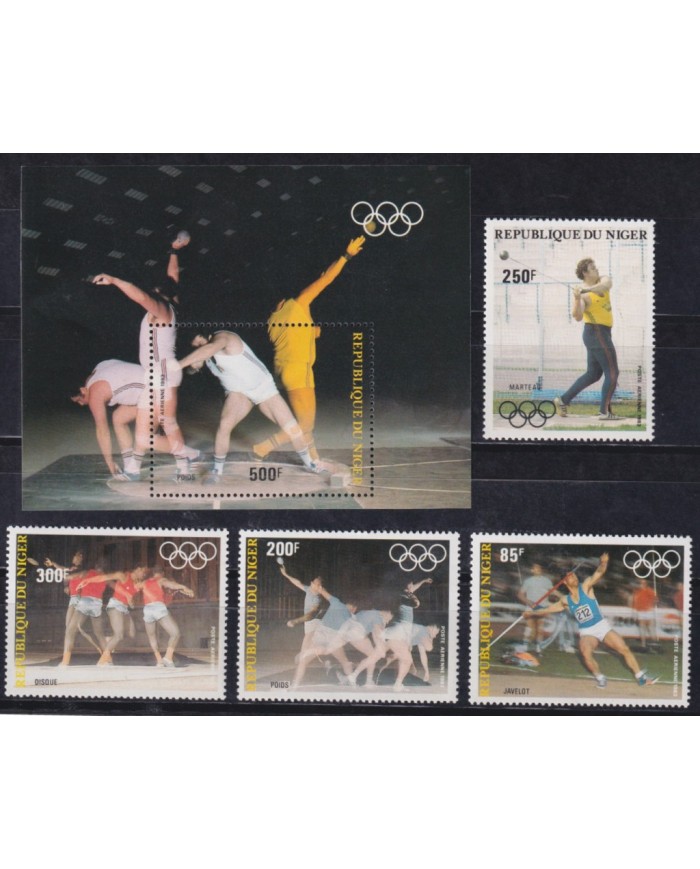 F-EX42435 NIGER MNH 1983 OLYMPIC GAMES ATHLETISM JAVELIN.