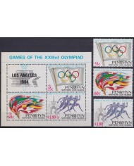 F-EX42984 PENRHYN MNH 1984 OLYMPIC GAMES LOS ANGELES ATHLETISM.