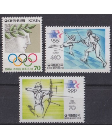 F-EX42896 KOREA MNH 1984 OLYMPIC GAMES FENCING ARCHERY.