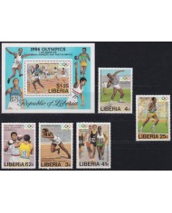 F-EX42421 LIBERIA MNH 1984 OLYMPIC GAMES ATHLETISM BOXING MEDAL WINNER.