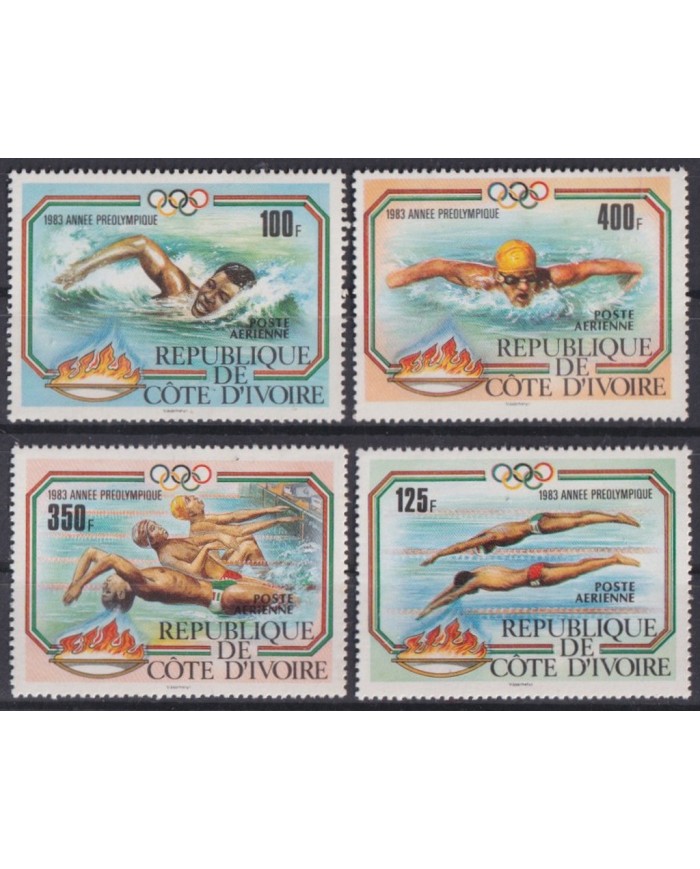 F-EX42847 IVORY COAST MNH 1983 PRE OLYMPIC GAMES SWIMMING.
