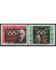 F-EX42879 GUATEMALA MNH 1984 OLYMPIC COI 60th ANNIV COUBERTIN & MAYA ARCHEOLOGY.
