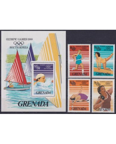 F-EX42874 GRENADA MNH 1984 OLYMPIC GAMES ATHLETISM YACHTING.