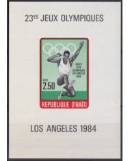 F-EX42881 HAITI MNH 1984 LOS ANGELES OLYMPIC GAMES ATHLETISM IMPERFORATED SHEET.