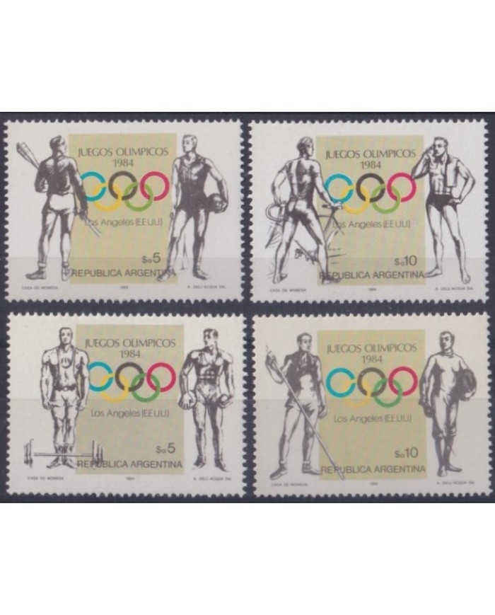 F-EX42803 ARGENTINA MNH 1984 OLYMPIC GAMES LOS ANGELES CYCLING FENCING SOCCER.