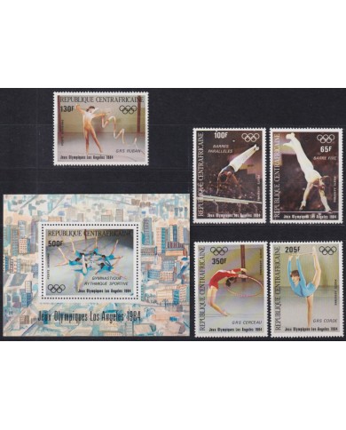 F-EX42402 CENTRAL AFRICA MNH 1984 OLYMPIC GAMES RHYTHMICS GYMNASTICS.